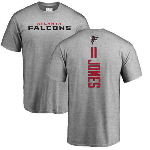Atlanta Falcons Men Ash Julio Jones Backer NFL Football #11 T Shirt->youth nfl jersey->Youth Jersey